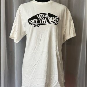 Vans White and Black 'Off The Wall' Short Sleeve Tee